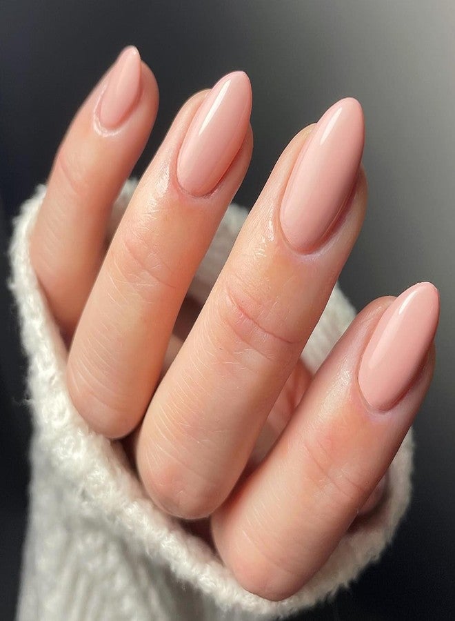 KXAMELIE Pastel Pink Press on Nails Short Oval Nails,KXAMELIE Acrylic Nails Glue on Nails Short Almond,Soft Gel Nails Strong Nails Press ons,Fake Nails Stick on Nails for Women in 24PCS - Image 1